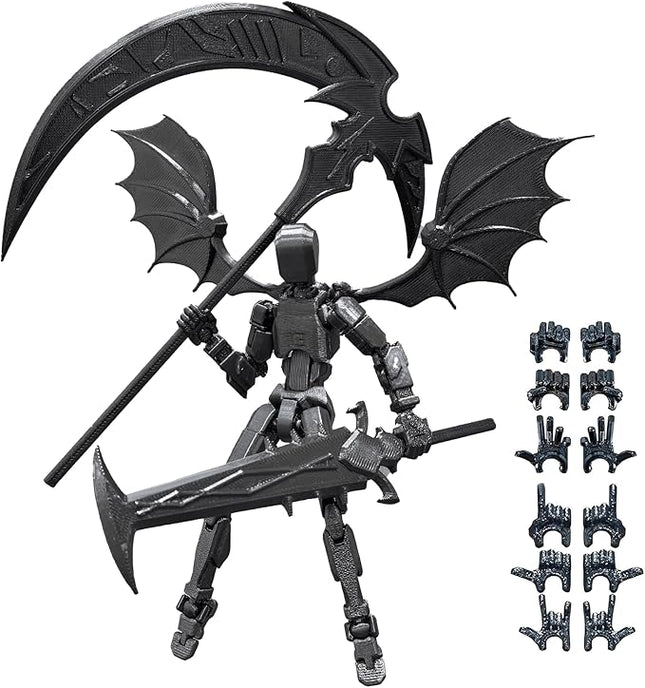 T13 Action Figures Set (Assembly Completed) Lucky 13 Action Figure,3D Printed Robot 13 Action Figure, Dummy 13 Set, for Collectors Desktop Decorations, Black