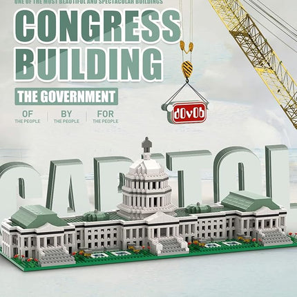 dOvOb Micro Mini Blocks United States Capitol Building Set, 2888 Pieces Bricks, 3D Puzzle Collection Model Kit as Gift for Adults or Kids