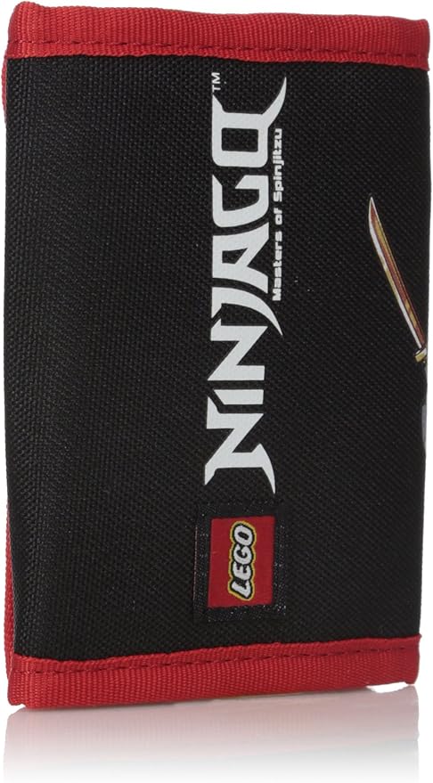 LEGO Trifold Wallet, Kids Unisex Wallet for Boys and Girls, with Clear ID Window, Card and Cash Pockets and Secure Hook and Loop Closure, Ninjago Team