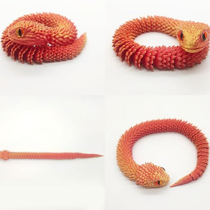 12in 3D Printed Snake Toys, Flexible 3D Printed Animal, Fidget ADHD Snake Toys, Perfect Desk Pet for Animal Collectors