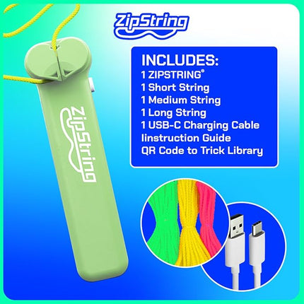 ZipString Original - As Seen on Shark Tank - Classic Rope Launcher Toy, Perfect for Kids & Adults - Fly a String Loop in The Air for Endless Tricks & Fun, Wonderment Awaits,Luscious Lime