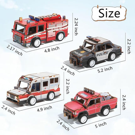 8 Pack 3D Wooden Puzzle STEM Model Car Kits, Science Kits for Young Engineer, 3D Puzzles for Kids Ages 4-12, Educational Wooden Craft Gifts for Boys & Girls