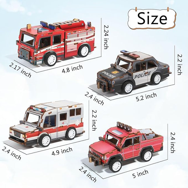 6 Pack 3D Wooden Puzzle Car STEM Kits, Science Kits for Kids Ages 5-12, Model Car Building Kits, 3D Puzzles for Kids, Educational Wooden Craft Gifts for Boys and Girls Age 4-12