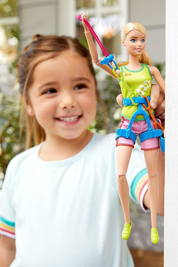 Barbie Olympic Games Tokyo 2020 Sport Climber Doll with Uniform, Tokyo 2020 Jacket, Medal, Harness, Weight and Climbing Clips for Ages 3 and Up