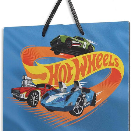 Mattel Hot Wheels Action Race Track Hanging Metal Sign - Fun Hot Wheels Wall Decor for Kids' Bedroom or Play Room