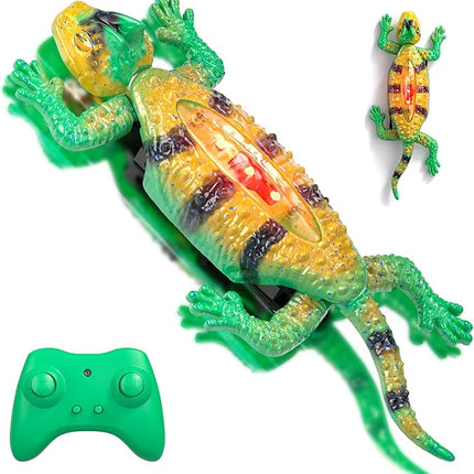 Axirata Wall Climbing Gecko Remote Control Robot Toys for Kids 3-5 4-7 6-8 8-12+ Year Old with Cool Lights, Rechargeable RC Robots Gecko Toy Climbs Walls & 360°Rotation, Birthday Gifts for Boys Girls