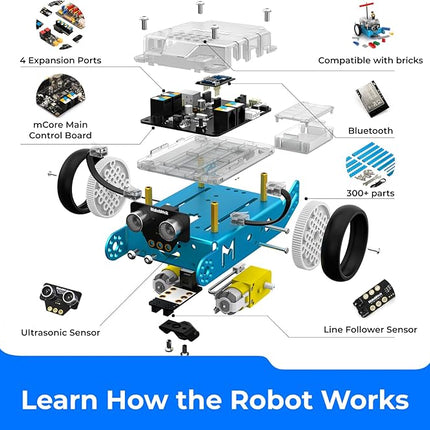 Makeblock mBot Robot Kit, Robotics for Kids Ages 8-12 Learn to Code with Scratch & Arduino, STEM Toys Science Kits for Kids Age 8-12 Boys and Girls Age 8+