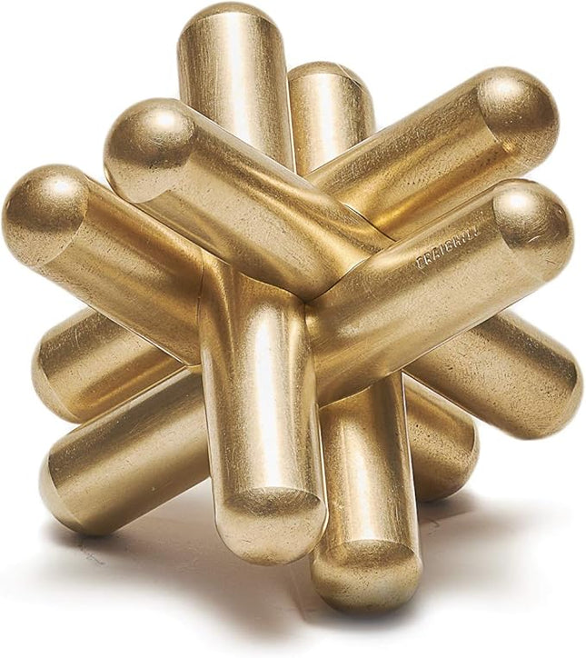 Craighill Jack Puzzle - Brain Teaser Puzzle for Adults & Kids, 3D Brain Game, Mind-Bending & Satisfying, Aesthetic Home & Office Decor - Solid Brass