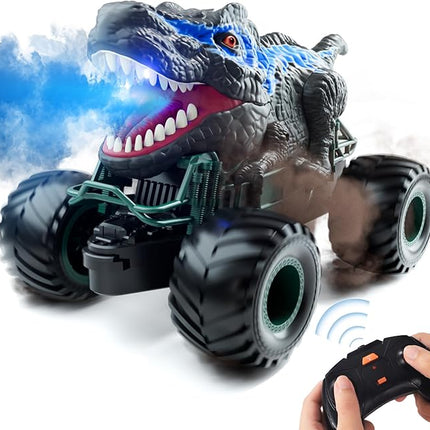 Bennol 2.4GHz Dinosaur Remote Control Cars Toys for Kids Boys 4-7 5-7 8-12, RC Dinosaur Car Toys with Light, Sound, Spray, Indoor Outdoor Toys Gifts for 3 4 5 6 Year Old Boys, RC Car Toys for Boy