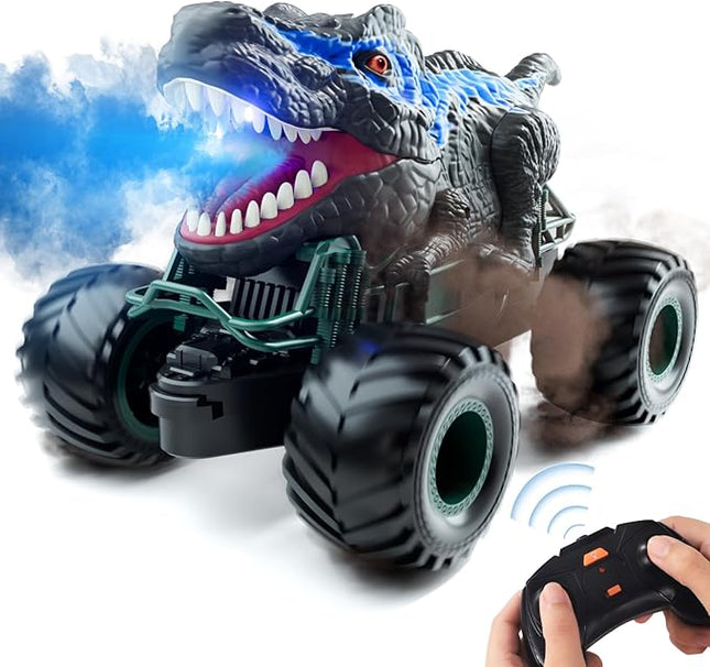 Bennol 2.4GHz Dinosaur Remote Control Cars Toys for Kids Boys 4-7 5-7 8-12, RC Dinosaur Car Toys with Light, Sound, Spray, Indoor Outdoor Toys Gifts for 3 4 5 6 Year Old Boys, RC Car Toys for Boy