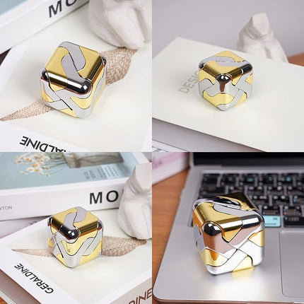 Metal-Puzzles Brain-Teaser 3D-Toys: Fidget-Toys Cool-Gadgets-Stuff Square-Cube-Box Puzzle-Toy ADHD Tools Stress Relief Gift for Kid Children Teen Adult Office Home School Christmas