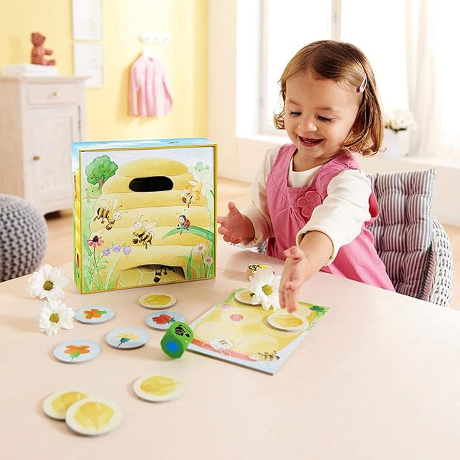 HABA My Very First Games Hanna Honeybee - 2 Cooperative Color Die Games Ages 2+ (Made in Germany)