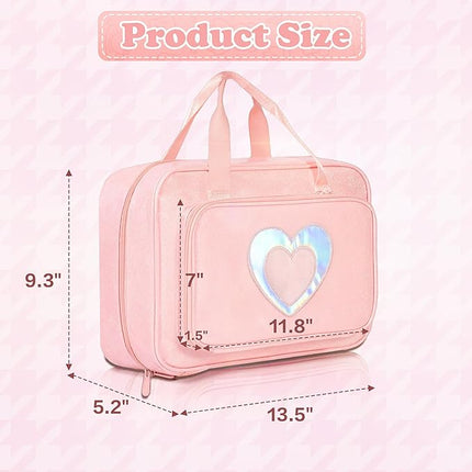 Carrying Case Compatible with Barbie Dolls 12-Inch, Storage Organizer with Handle Holds up to 6 Dolls,Multiple Pockets for Accessories,Toy Storage Box, Pink,Bag Only