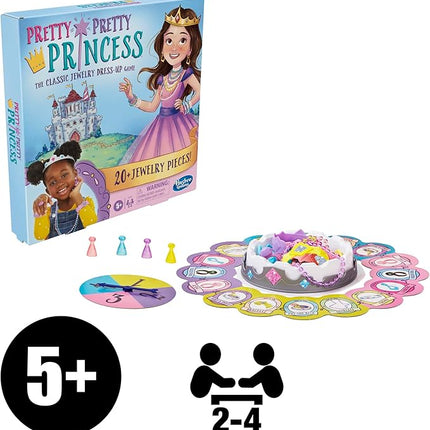 Pretty Pretty Princess Board Game, Classic Jewelry Dress-Up Games for Kids, Family Games for 2-4 Players, Kids Board Games, Ages 5 and Up