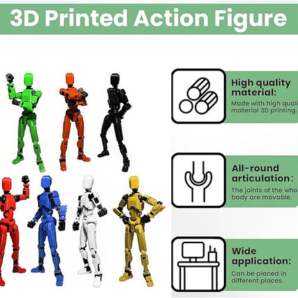 7PCS Assembly Completed T13 Action Figure,3D Printed Multi-Jointed Movable Lucky 13 Action Figures,Multi-Articular Dummy 13 Action Figures,Desktop Decorations Toys (7 Colors)