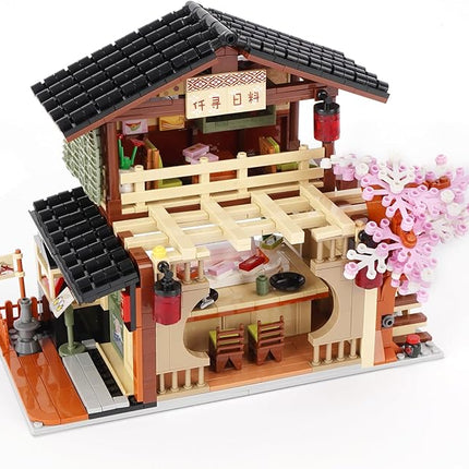 Toy Building Block, Japanese Sushi Shop Model Kit, Compatible with Regular Size Brick, Creative Construction, Shop House City View, Birthday Gift for Adult Children Kids Boys Girls 8+ 763 PCS