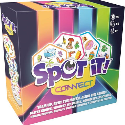 Asmodee Spot It! Connect - Fast-Paced Team Matching Game, Quick Reflexes, Fun for Game Night with Family and Friends, Great for Kids & Adults, Ages 8+, 2-8 Players, 15 Minute Playtime