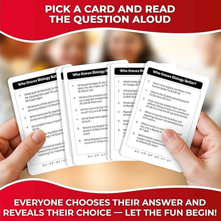 Board Games for Kids 8-12 and Family - Educational Trivia Card Game for Kids Age 8+ - Who Knows Biology Better? - 500+ Questions for Fun Learning and Family Game Night - Science Trivia for Children