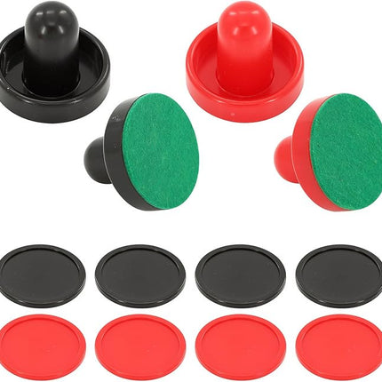 16Pcs Air Hockey Pucks and Paddles, Great Goal Handles Pushers Replacement Accessories for Game Tables(4 Pushers, 4 Pads, 8 Pucks)