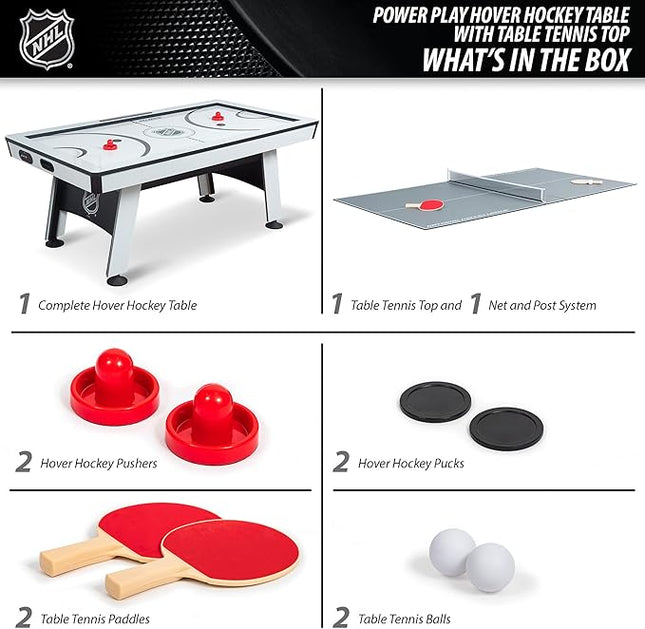 EastPoint Multi-Game Tables, Play 2-in-1 Air Hockey Table with Table Tennis Top - Perfect for Family Game Room, Adult rec Room, basements, Man cave, or Garage