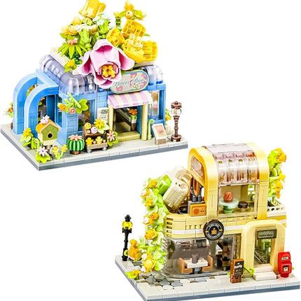 Flower House Shop Building Set – Flower Garden Building Toys, Colorful Building Block Flowers Kit, STEM Construction Bricks for Kids Ages 6+, Gift Idea for Craft Lovers