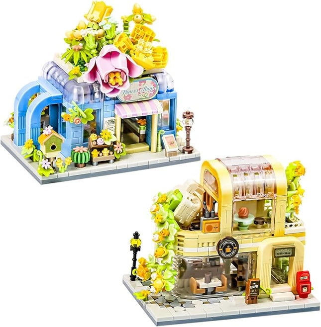 Flower House Shop Building Set – Flower Garden Building Toys, Colorful Building Block Flowers Kit, STEM Construction Bricks for Kids Ages 6+, Gift Idea for Craft Lovers