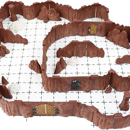 Goblin Cavern Set - Mini Dungeon Castle Cavern DND Terrain for Tabletop RPGs, Dungeons & Dragons, Pathfinder, War Gaming, and More! - by DCD (64+pcs, 1.4sqft, 8areas)