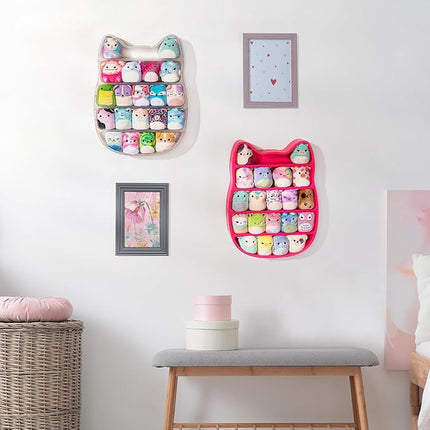 Squishville by Original Squishmallows Play and Display Storage - Four 2-Inch Plush Included - Big Foot, Axolotl, Parrot, Chameleon - Hang or Stand Display Case - Amazon Exclusive