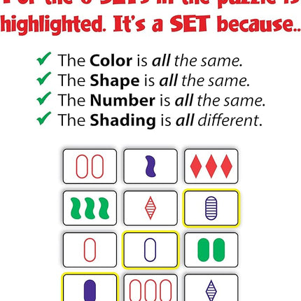 SET Card Games for Kids - Collectors Tin, Matching Game, Learning Games, Fun Family Games, Game Night, Travel Games, Memory Game, Learning Game, Multi-Player Card Game of Visual Perception, Ages 6+