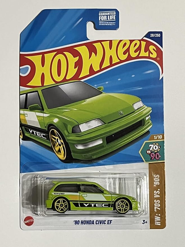 Hot Wheels '90 Honda Civic EF, Green, 70s vs 90s Collection, 1/10