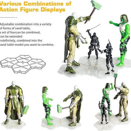 DDUNG Action Figure Stand, Versatile and Sturdy Display Holder Base ,for 6-8 inch Models, Compatible with Mafex Figma, Gundam 1/44 Toys, Marvel, Star Wars Figures and More(2 Pcs)