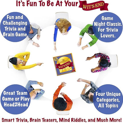 Wit's End — A Smart, Mind-Bending Trivia & Brain Teaser Game That Will Challenge Your Wits & Knowledge — Adult & Family Night Fun