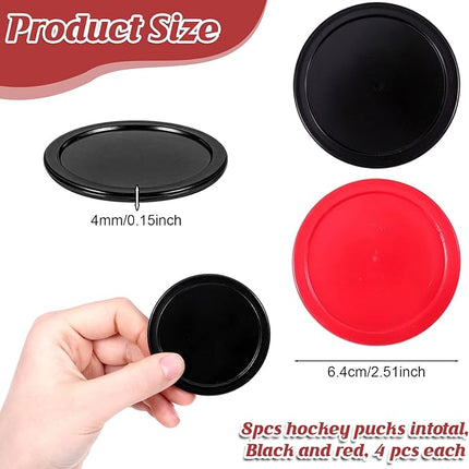 2.5 Inch Hockey Pucks, 8 Pcs Air Hockey Pucks Set Durable Puck for Air Hockeys Table Compatible with Standard Pushers and Goals Hockeys Replacement Puck Parts Set Game Tables Accessories