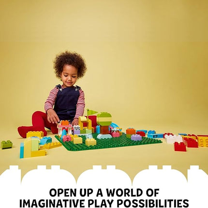 LEGO DUPLO Green Building Plate - 24x24 Stud Foundation for Toddlers to Build, Play, & Display Their Brick Creations - Baseplate Construction Toy for Kids - 10980