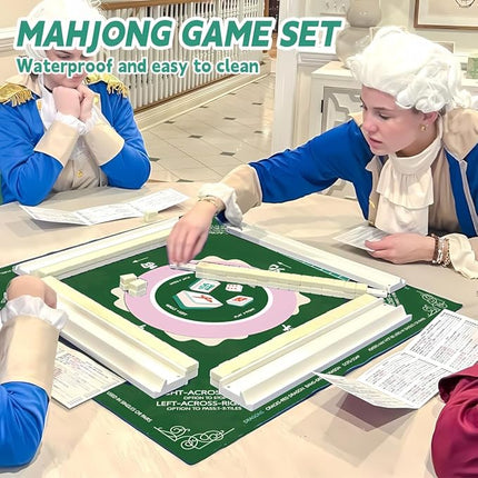 Mahjong Mat, Non-Slip Noise Reduction Mahjong Mat for Mahjong Table, Game Mat Suitable for Mahjong, Card Games, Board Games, 32 in * 32 in Game Mat, Can Be Stored in Our Storage Bag (Green)