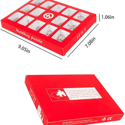 Ahyuan 15 Pieces IQ Test Mind Game Toys IQ Toys Brain Teaser Metal Wire Puzzles Magic Trick Toy Metal IQ Puzzle for Kids and Adults