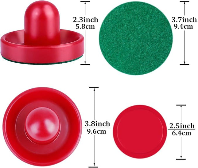 URATOT Air Hockey Accessories - Pushers, Pucks & Paddles (4 Pushers, 8 Red Pucks, 8 Green Pads)