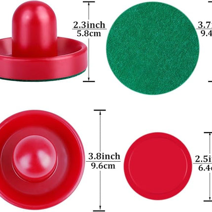 URATOT Air Hockey Accessories - Pushers, Pucks & Paddles (4 Pushers, 8 Red Pucks, 8 Green Pads)