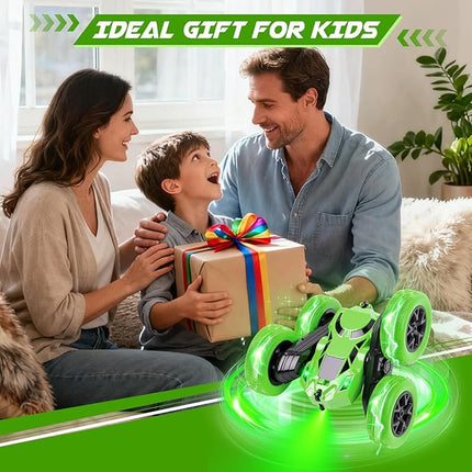 Remote Control Car, RC Cars Toys for Kids Ages 6-12, 2.4GHz RC Stunt Truck with 360° Double-Sided Flips, 4WD Off-Road Racing, Christmas Birthday Gifts for 3 4 5 6 7 5-7 6-8 8-10 Year Old Boys Girls