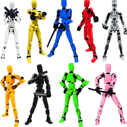 Titan13 Dummy Robot 13 Action Figure, 3D Printed Multi-Jointed Movable Robot with 3 Hand-Shapes, 4 Weapons (9pcs)