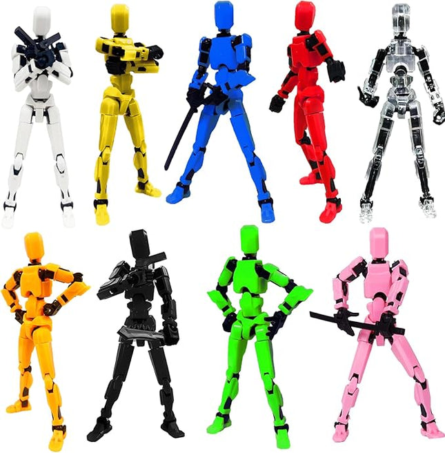 Titan 13 Action Figure,2024 New Lucky Robot 13 Action Figures,3D Printed Action Figures for Boys,Dummy Robot 13 Action Toy,Movable Joints Action Figure (9pcs)