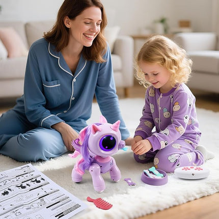 BIRANCO. Unicorn Robot Toys for Girls Age 3-5, Remote Control Electronic Pet, Gesture Sensing, STEM Play, Surprise Interactive Toy for Toddler Gifts and Kids Age 4 5 6+ Years Old