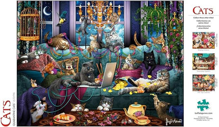 Buffalo Games - Brigid Ashwood - Quarantine Cats - 750 Piece Jigsaw Puzzle For Adults -Challenging Puzzle Perfect for Game Nights - Finished Size is 24.00 x 18.00