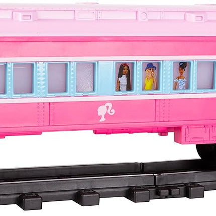 Lionel Mattel Barbie Battery O Gauge Toy Train Set with Remote, Locomotive, Train Cars, & Track with Authentic Train Sounds, Lights, & Water Vapor Smoke Effects for Kids 4+