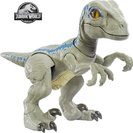 Mattel Jurassic World Primal Pal Blue with Spring-activated Action, Sound Effects Plus Neck, Shoulder, Tail and Feet Articulation for Added Play Movement