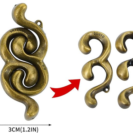 Brain Teaser Puzzles- 3 PCS Metal Puzzles Kit Metal Cast Puzzle Games Toys Unlock Interlock Puzzles Box Mind IQ Logic Test Disentanglement Games Toys for Adults School WP140A