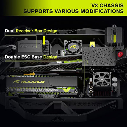 CROBOLL RLAARLO 1/10 Brushless Carbon Fiber RC Drift Cars for Adults with Gyro, Max 50 mph Fast RC Rally Car, 2.4Ghz All Terrain Remote Control Car 4x4 Hobby RTR RC Truck（Purple）