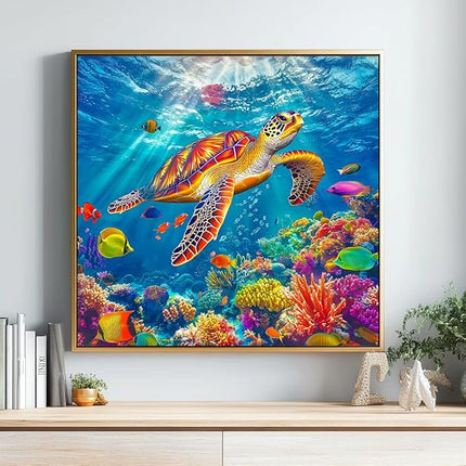 Bgraamiens Swimming Sea Turtle 1000 Piece Jigsaw Puzzle for Adults – Colorful Ocean Underwater Puzzle with Sea Life, Challenging and Relaxing Puzzle Game