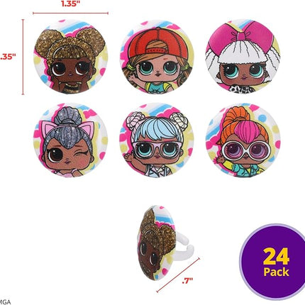 DecoPac L.O.L. Surprise! Rings, 24 L.O.L. Surprise Funseeker Cupcake Decorations Featuring 6 Different Dolls - 24 Pack