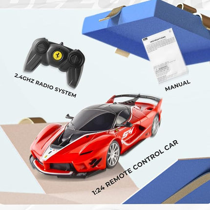 BEZGAR Remote Control Ferrari Car - 1:24 Scale Ferrari Electric Sport Racing Toy Car Model Vehicle, 2.4Ghz Licensed Red RC Car Series for Adult, Girls, Boys Age 8 9 10 11 12 Years Holiday Ideas Gift